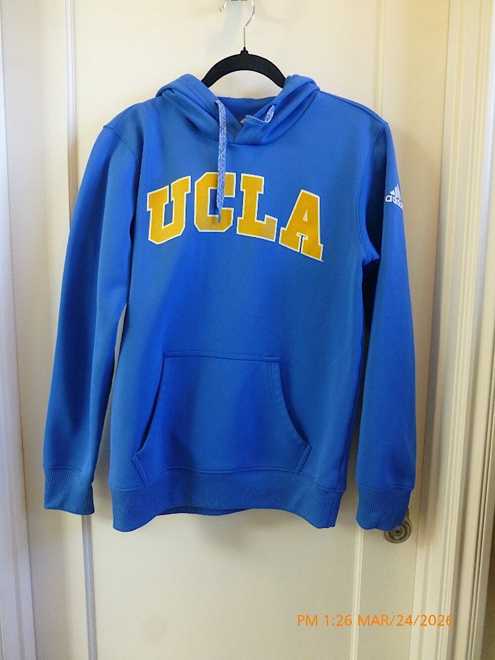 Adidas Hoodie Men S Blue Fleece UCLA Kangaroo CLIMAWARM Sweatshirt